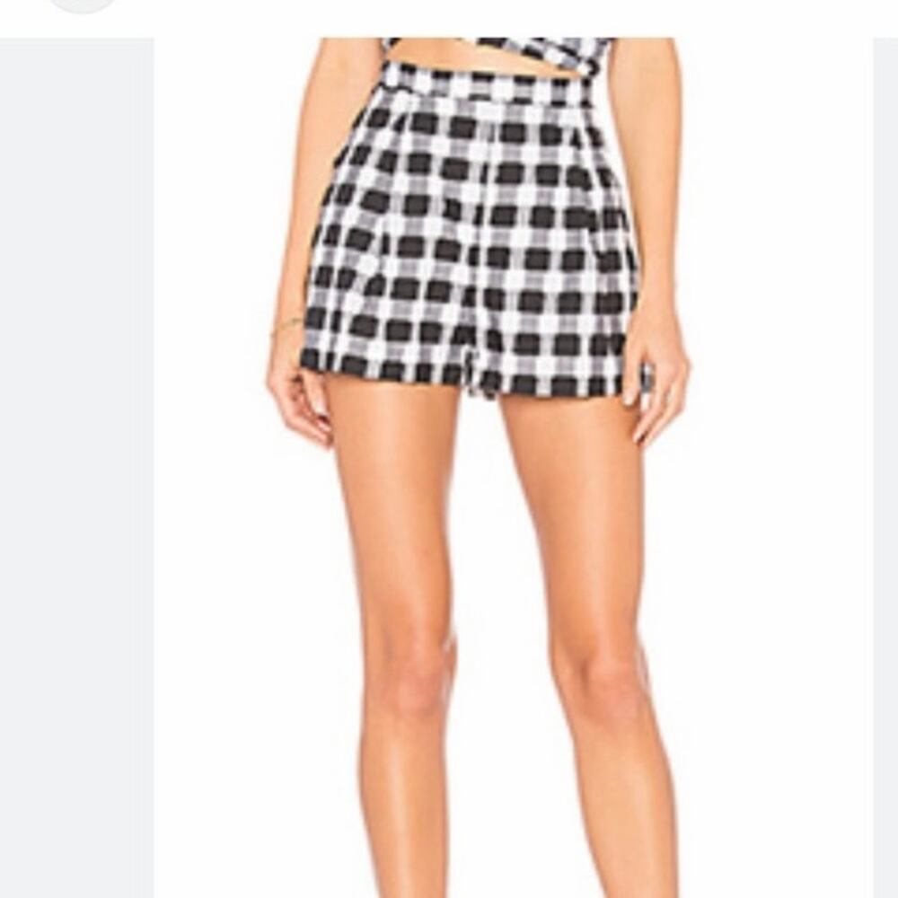M.D.S. Stripes plaid print gingham mini shorts size 2